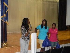 Lauren and Victoria speaking at a middle school in South Carolina