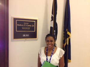 Victoria outside of Senator Casey's office on Capitol Hill